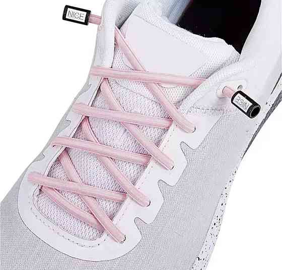 Шнурки еластичні без зав'язок з пластиковими фіксаторами Рожевий Смела