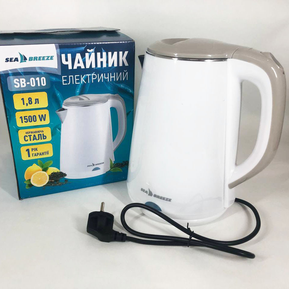 Чайник дисковий SeaBreeze SB-010 2000 Вт 1.8 л, Чайник металевий для дому Електронний для дому QB-46 Івано-Франківськ - фото 5