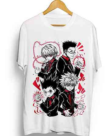 Футболка чоловіча з аніме принтом Мисливець × Мисливець оверсайз (S/M/L) Чорний AnimeJ1190 Дніпро