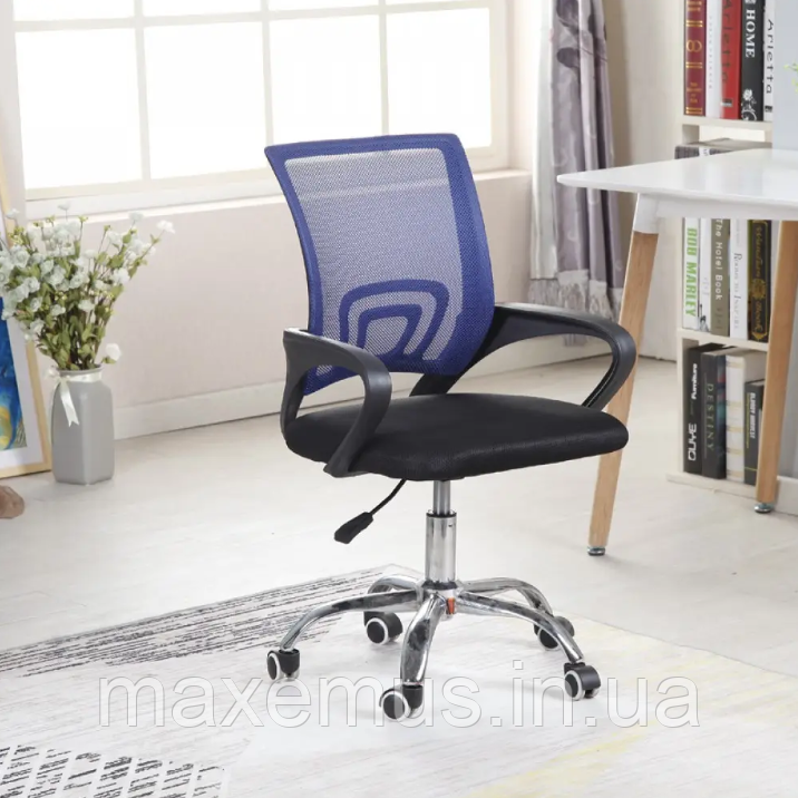Офисное кресло для работы за компьютером B-619 ортопедическое кресло для дома и офиса синий Мостиська - фото 1