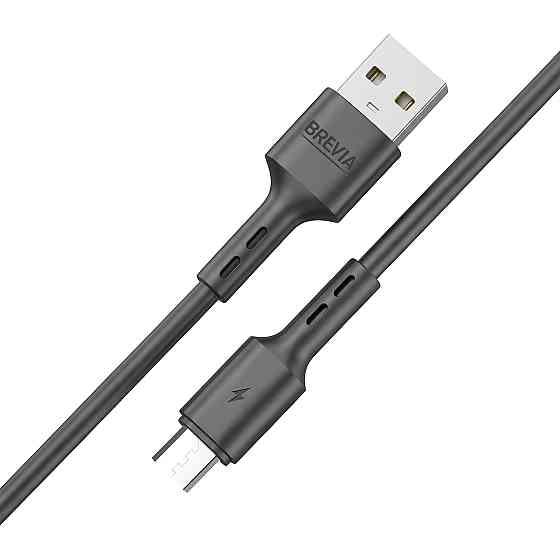 Кабель Brevia USB to Micro 2,4A 1м, чорний ZIP (51100BUMZ1) Львів