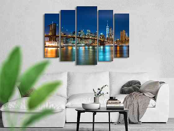 Модульна картина Місто Міст Art-312_5 ( 80х118см ) Київ