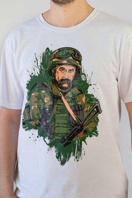 Футболка с Тарасом Шевченко мужская белая 48 белый Киев - изображение 2