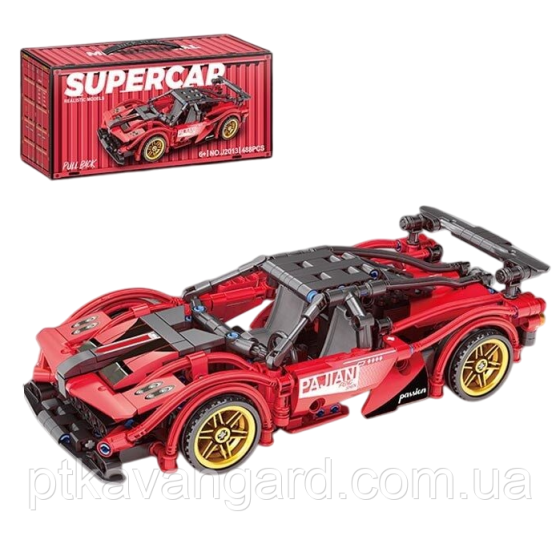 Конструктор машинка Пагани суперкар в контейнере 488 деталей Technic J 2013 C красный Хмельницкий