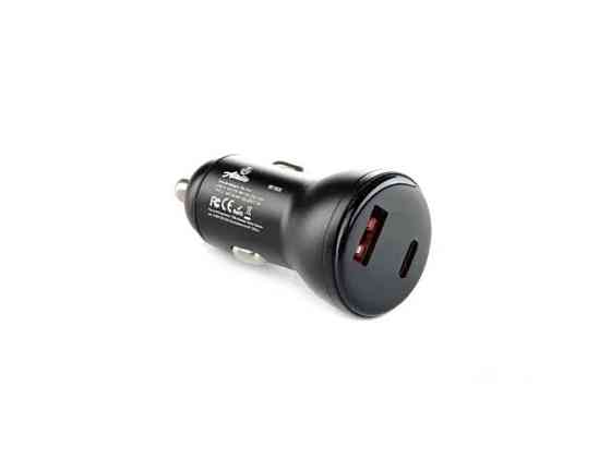 Зарядное устройство 12V Автомобильное USB/Tipe-C (24V - 5V 3A) черное ТМ 12 Atelie Киев