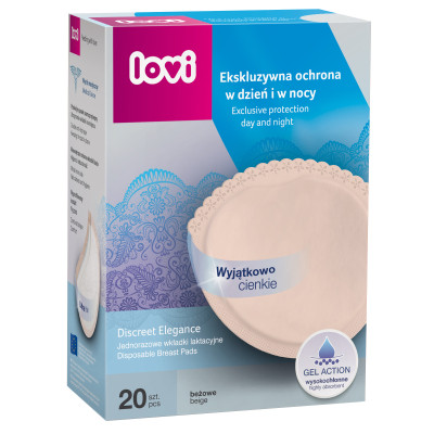 Вкладыш для бюстгальтера Lovi Discreet Elegance лактационные прокладки 20 шт. бежевые (19/610) Винница - изображение 1