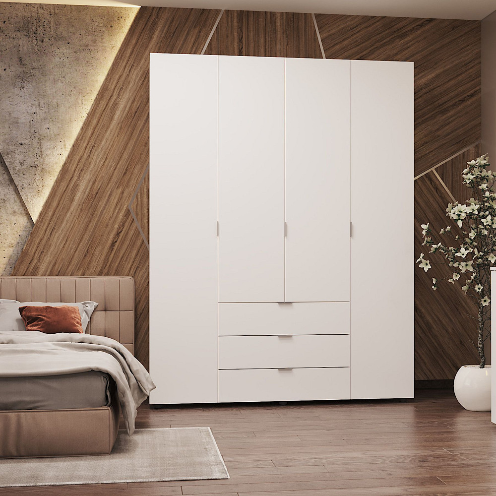 Шафа розпашна для одягу Doros Гелар 155х49,5х203,4 см Білий (DRS-011100) Львів - фото 4