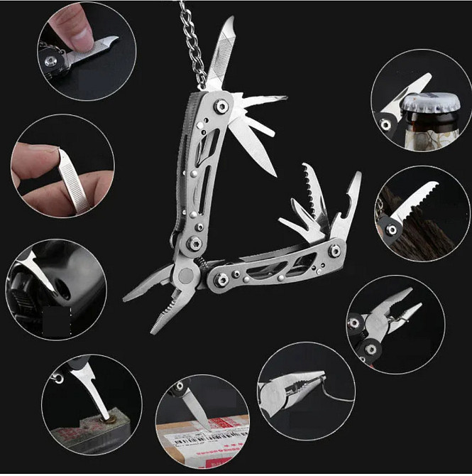 Мультитул с чехлом 9 в 1 серый Киев - изображение 7