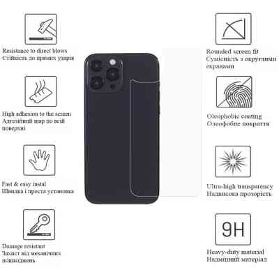 Стекло защитное Drobak back panel Apple iPhone 15 Pro (292938) Винница