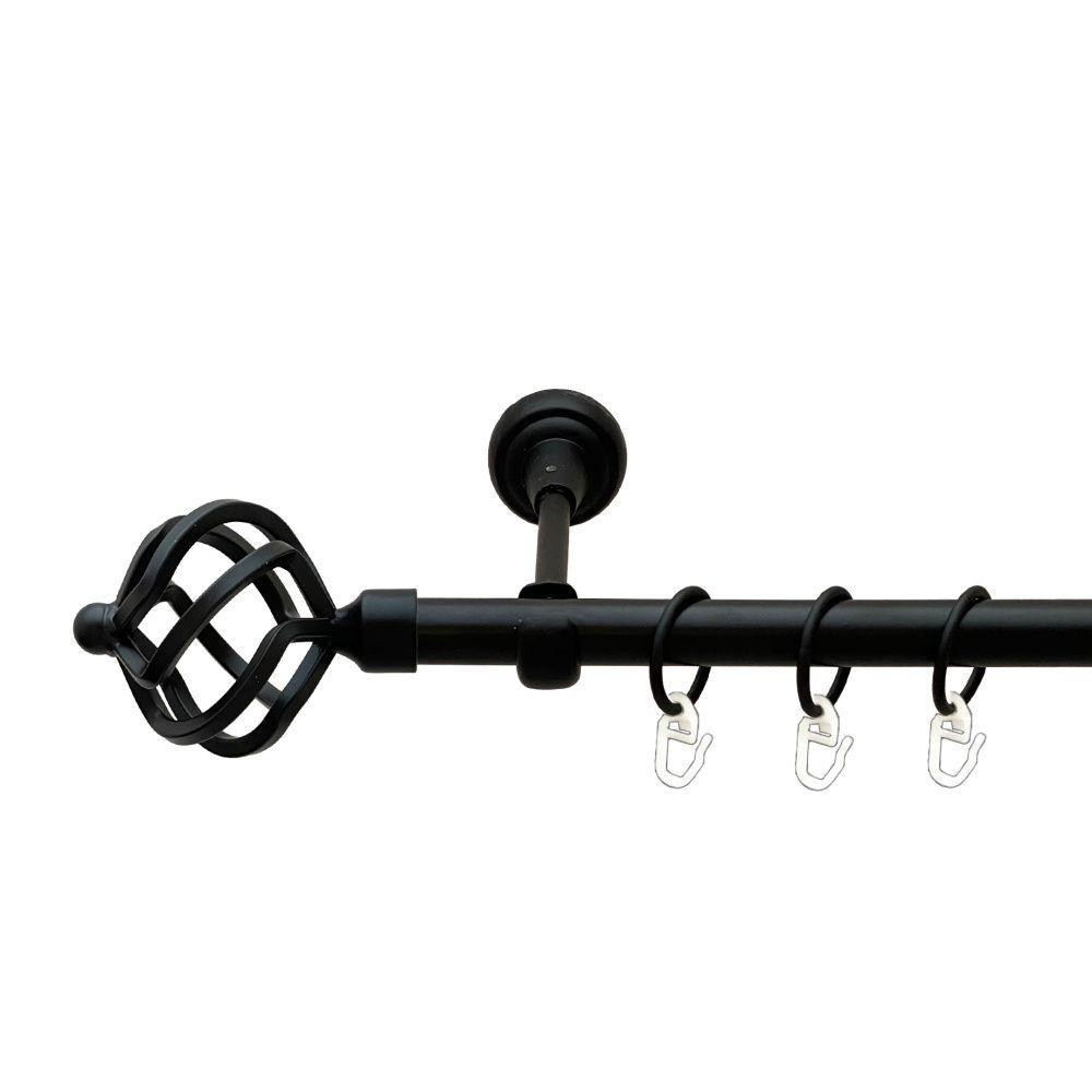 Карниз Orvit Ажур металевий однорядний відкритий гладка труба кільце металеве Чорний Оксамит 19 мм 160 см (00-00016160) Львів - фото 1