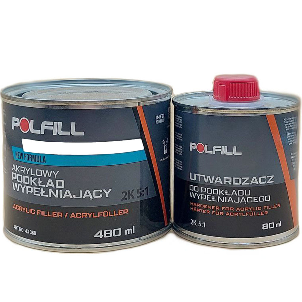 Грунт акриловий 5:1 2K Eco білий 400мл+80мл затв. Polfill Київ - фото 1