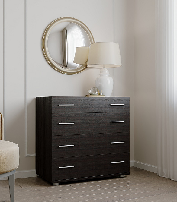 Маленький комод Еверест на 4 ящики К-1 80х45х73 венге темний (телескопи) (DTM-2444) Дніпро - фото 3