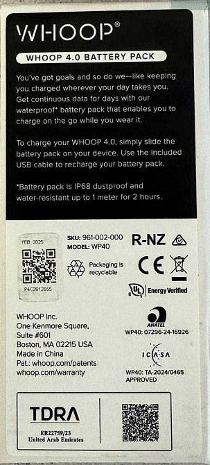 Зарядка для фітнес-браслета Whoop Battery Pack 4.0 Black. Харків - фото 4