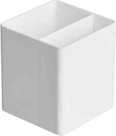 Органайзер для ручок Amazon Basics Plastic Organiser Pen Pot білий пластиковий 2 відсіки настільний 8.4×8.4×9.9 см Київ