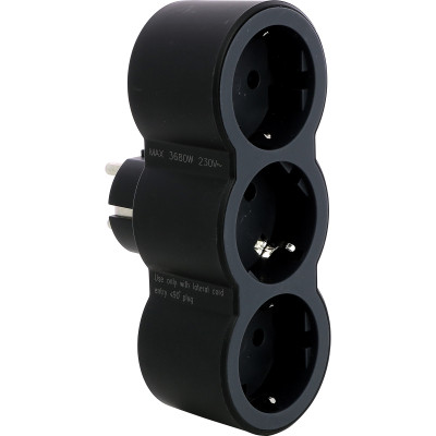 Мережевий розгалужувач LEGRAND СТАНДАРТ 3х2К+З фронтальні розетки , колір Чорний (694519) Вінниця - фото 1