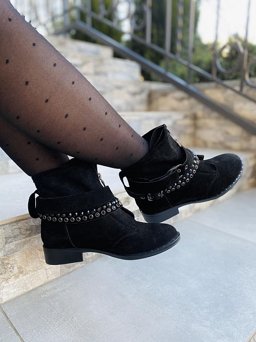 SOTHBY'S Жіночі черевики Sothby's чорні натуральна замша весна-осінь висота 13см (Б-5502/2) 37р Коломыя - изображение 7