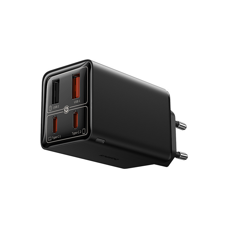 Мережевий зарядний пристрій з кабелем Baseus GaN6 Pro Fast Charger 2C+2U 65W  EU Cluster Black((With Type-C to Type-C 100W(20V/5A) Київ - фото 8