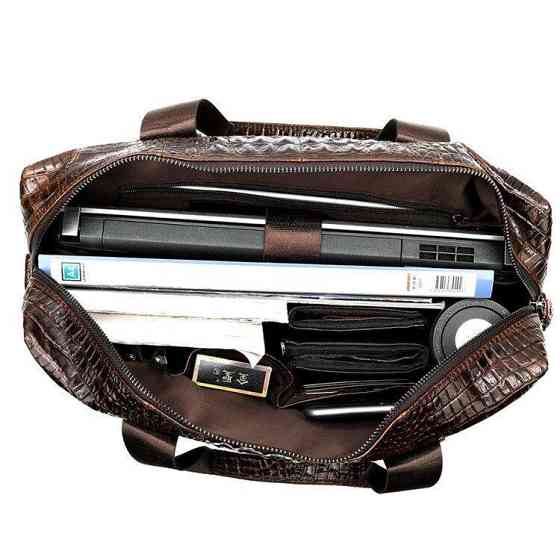 Сумка для ноутбука з тисненням під рептилію Коричнева (Vintage) Київ
