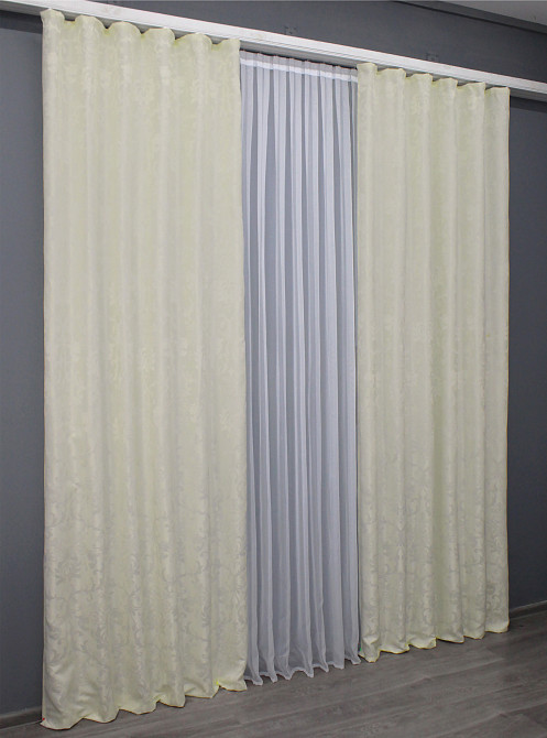 Комплект готових штор VR-Textil Софт № 1441ш Молочний 140х270 см 2шт (33-0339) Київ - фото 4