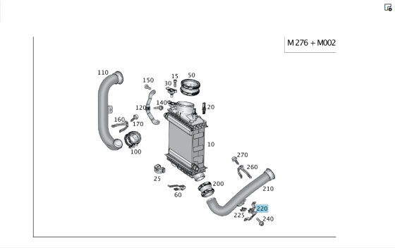 Mercedes-Benz  A2760901641 Кріплення інтеркулера зліва C-Class Cabrio A205 C-class Estate S205 C-Class Coupe С205 C-Class W205 GLC X253 GLC Coupe C253 Одеса