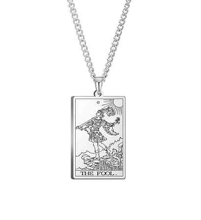 Підвіска Таро Шут на ланцюжку, кулон The Fool, прикраса таро срібляста Київ
