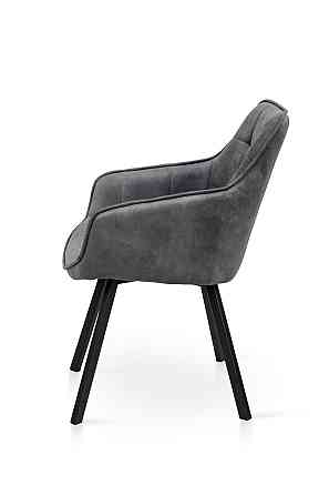 Крісло Тандем, чорний/ велюр темно-сірий Київ