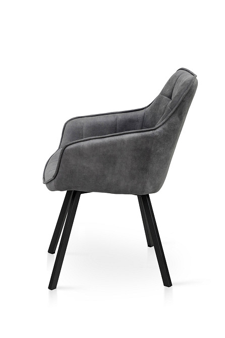 Крісло Тандем, чорний/ велюр темно-сірий Київ - фото 3