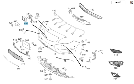 Mercedes-Benz  A0009055103 Радарний датчик попереду E-class W212 E-Class Coupe C207 E-class Cabriolet A207 E-class S212 ML/GLE W166 GL/GLS X166 CLA C1 Одесса