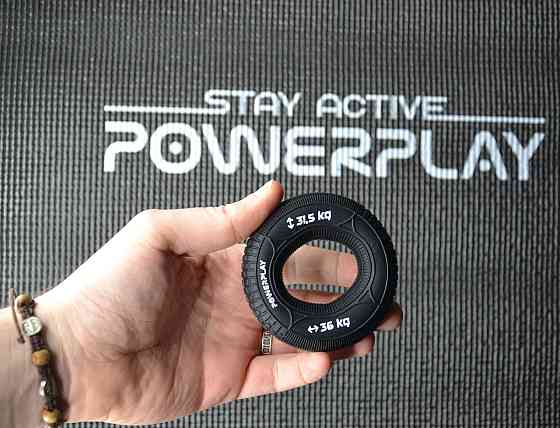 Еспандер кистьовий силіконовий PowerPlay PP-4330 Hand Grip Loops Hard Вага: 31.5-36 кг. Чорний Кам'янське