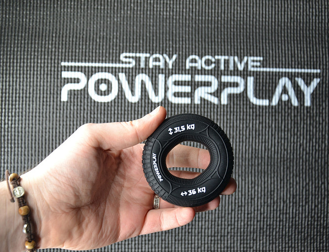 Еспандер кистьовий силіконовий PowerPlay PP-4330 Hand Grip Loops Hard 31.5-36 кг. Чорний Каменское - изображение 4