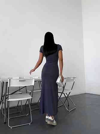 Женское стильное элегантное длинное платье из качественной вискозы Графит, 42/44 Одесса