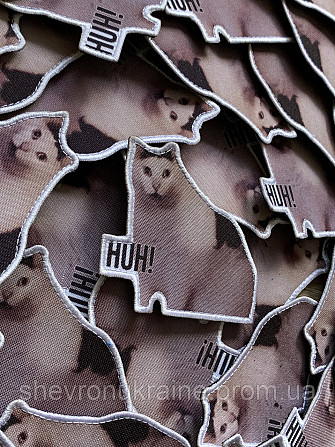 Печатный шеврон КОТ HUH! (Форма контурная. На липучке) Размер 7x8.2см Киев - изображение 2