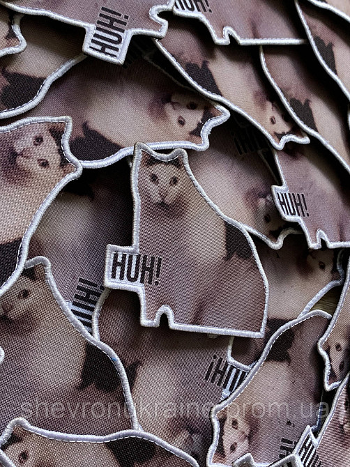 Друкований шеврон КІТ HUH! (Форма контурна. На липучці) Розмір 7x8.2см Київ - фото 2
