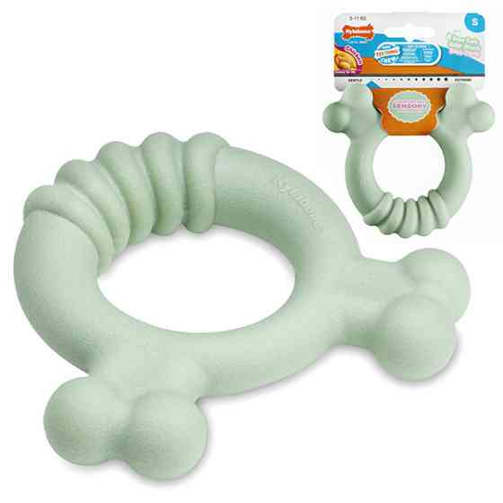 Nylabone Puppy Chew Tactile Ring Chicken НІЛАБОН ТАКТИЛЬНЕ КІЛЬЦЕ жувальна іграшка для цуценят, смак курки Київ