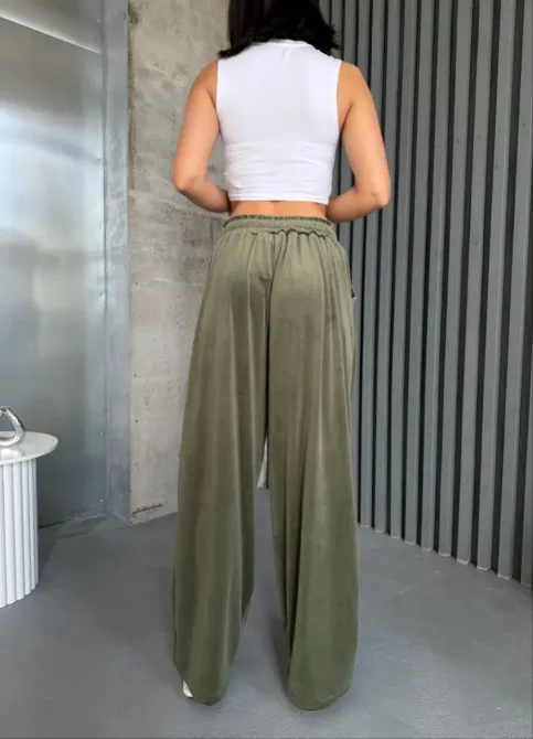 Велюрові жіночі брюки вільного крою з високою посадкою Одеса - фото 19