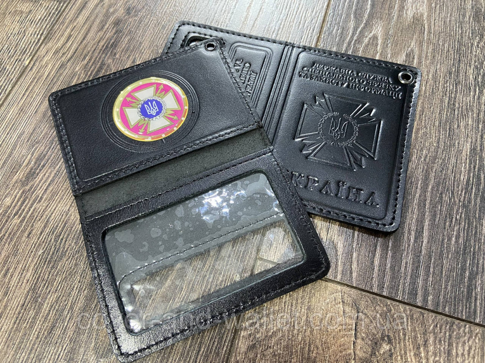 Шкіряна обкладинка ДССЗЗІ держспецзв'язок з пластиковим шевроном Київ - фото 1