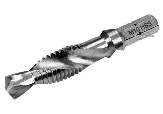 Свердло-мітчик YATO М10 х 1.5 мм, HSS М2, HEX-1/4", l= 59/15 мм [20/200] Одеса