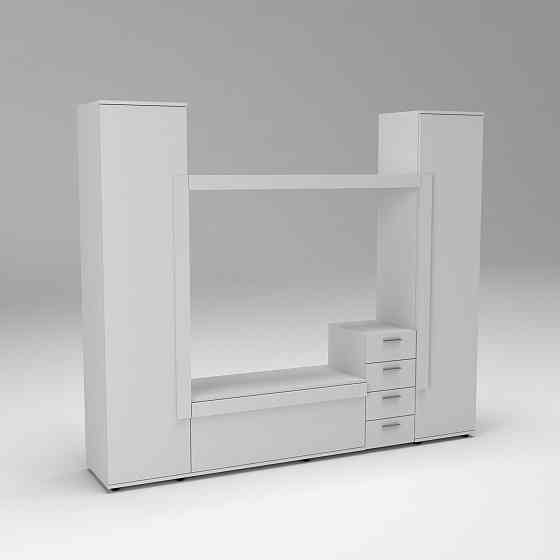 Стенка в гостиную под ТВ Эхо-2, Белый, 2160х420х1850 Львов