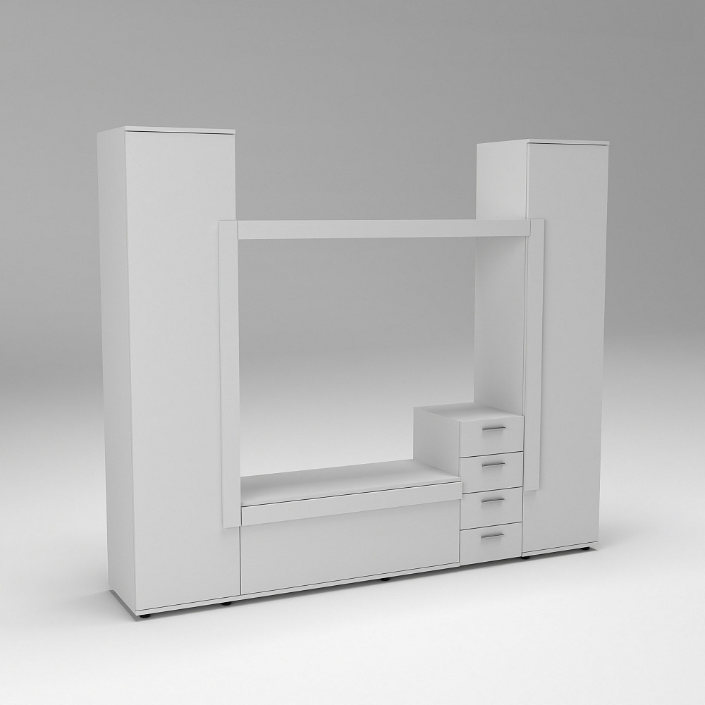 Стенка в гостиную под ТВ Эхо-2, Белый, 2160х420х1850 Львов - изображение 1