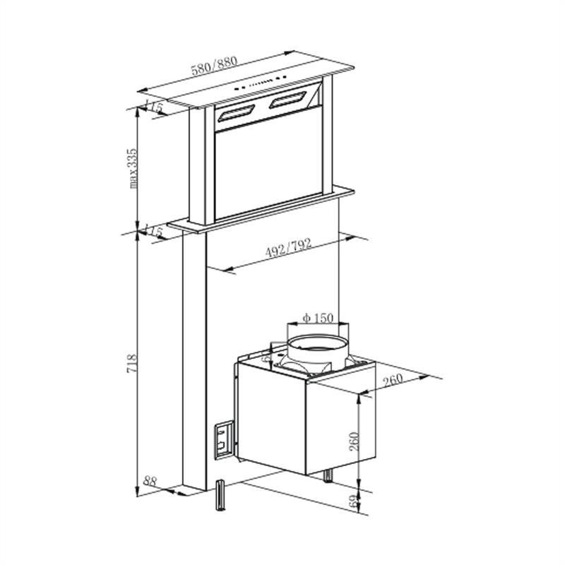Вытяжка Royal Flush с нисходящей тягой 540 м³/ч 90 см 90 (Германия, читать описание) Ровно - изображение 7