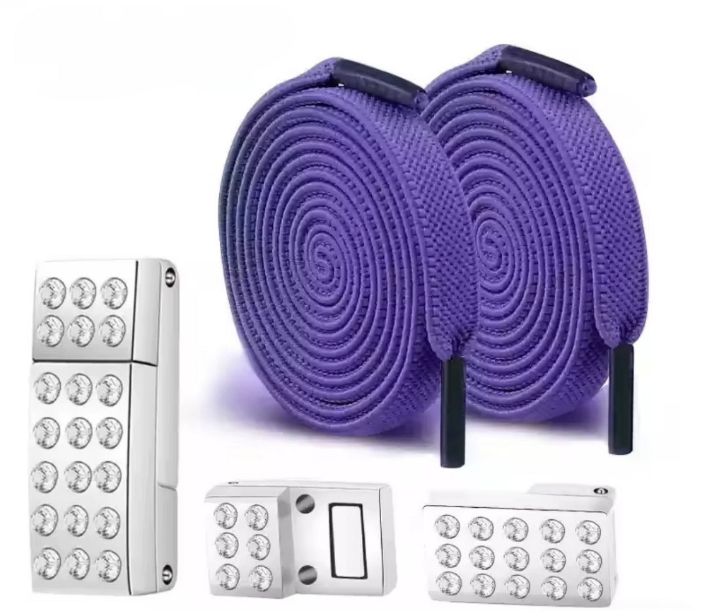 Шнурки еластичні без зав'язок з магнітною застібкою зі стразами Смела - изображение 4