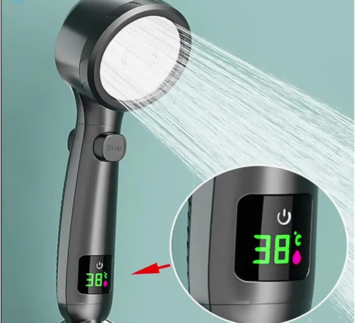 Душевая Лейка  под давлением с  светодиодным цифровым дисплеем индикатором температуры 28 х 9 х 2 см Одесса - изображение 2