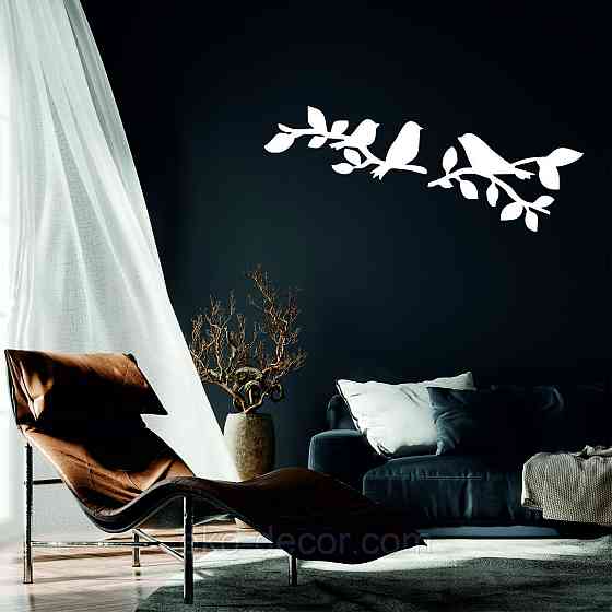 Декоративне настінне Панно  «Птахи» , Декор на стіну 90*35 см, Білий Київ