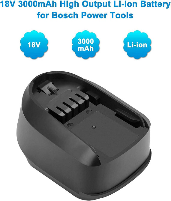 Акумулятор BURGARDEN 18V 3.0Ah Li-ion для електроінструментів Bosch PSB, PSR, PSM, PST, Uneo Maxx 3000mAhАккумулятор BURGARDEN 18V Київ - фото 2