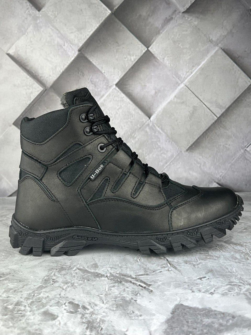 Тактичні чоловічі зимові черевики хихак чорного кольору прошиті та проклеєні військові черевики на хутрі WAR Львів - фото 7