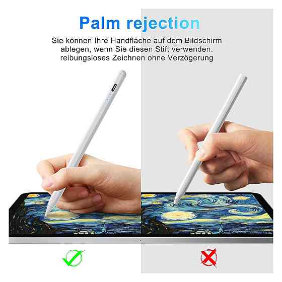Стилус цифровий олівець Kadlun ID716 білий для iPad 2018–2023 сумісний розпізнавання долоні розпізнавання нахилу магнітний Київ