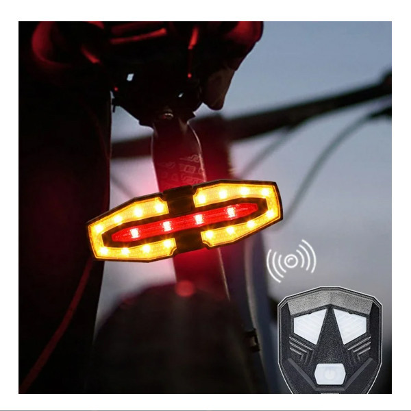 Велоліхтар Waterproof LY-5510 Red+Yellow Type-C Li-Ion із зазначенням поворотів Бровари - фото 4