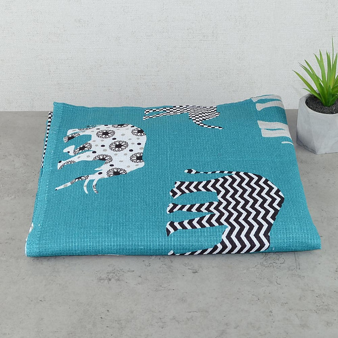 Набір пляжних вафельних рушників "Слоники" і "Рибки" GM Textile 70х150см 120г/м2 (Різнобарвний) Суми - фото 5