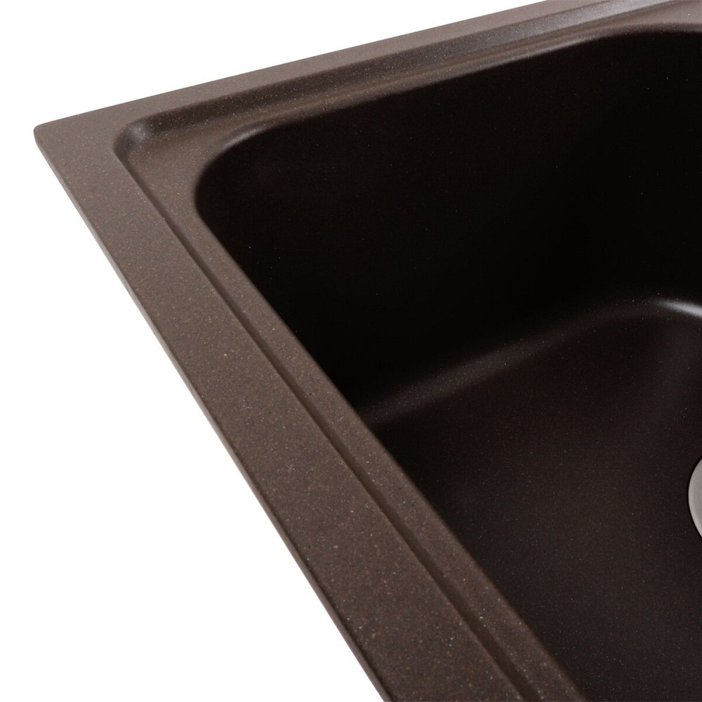 Гранітна мийка для кухні Platinum 7950 Equatoria матовий Темна скеля Коломия - фото 4