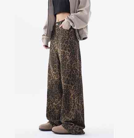 Женские леопардовые широкие джинсы Leo (размер S) Винница